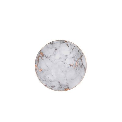 European Style Marble Ceramic Plates, Dinner Set Gold Inlay Porcelain Dessert Plate Steak Salad Snack Cake Plates Tableware,Gray,6inch
