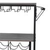 Alivinghome Industrial Bar Cart with Wine Rack and Glass Holder,Mobile Wine Carts with Wheels for The Home,Metal Serving Cart and Kitchen Storage Cart (3 Layer,37.4 inchx15.94 inchx32.68 inch),Black view 4