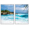 SIGNWIN 2 Piece Framed Canvas Wall Art Coastal Beach Canvas Prints Home Artwork Decoration for Living Room,Bedroom - 24"x36"x2 Panels view 2