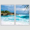 SIGNWIN 2 Piece Framed Canvas Wall Art Coastal Beach Canvas Prints Home Artwork Decoration for Living Room,Bedroom - 24"x36"x2 Panels view 3