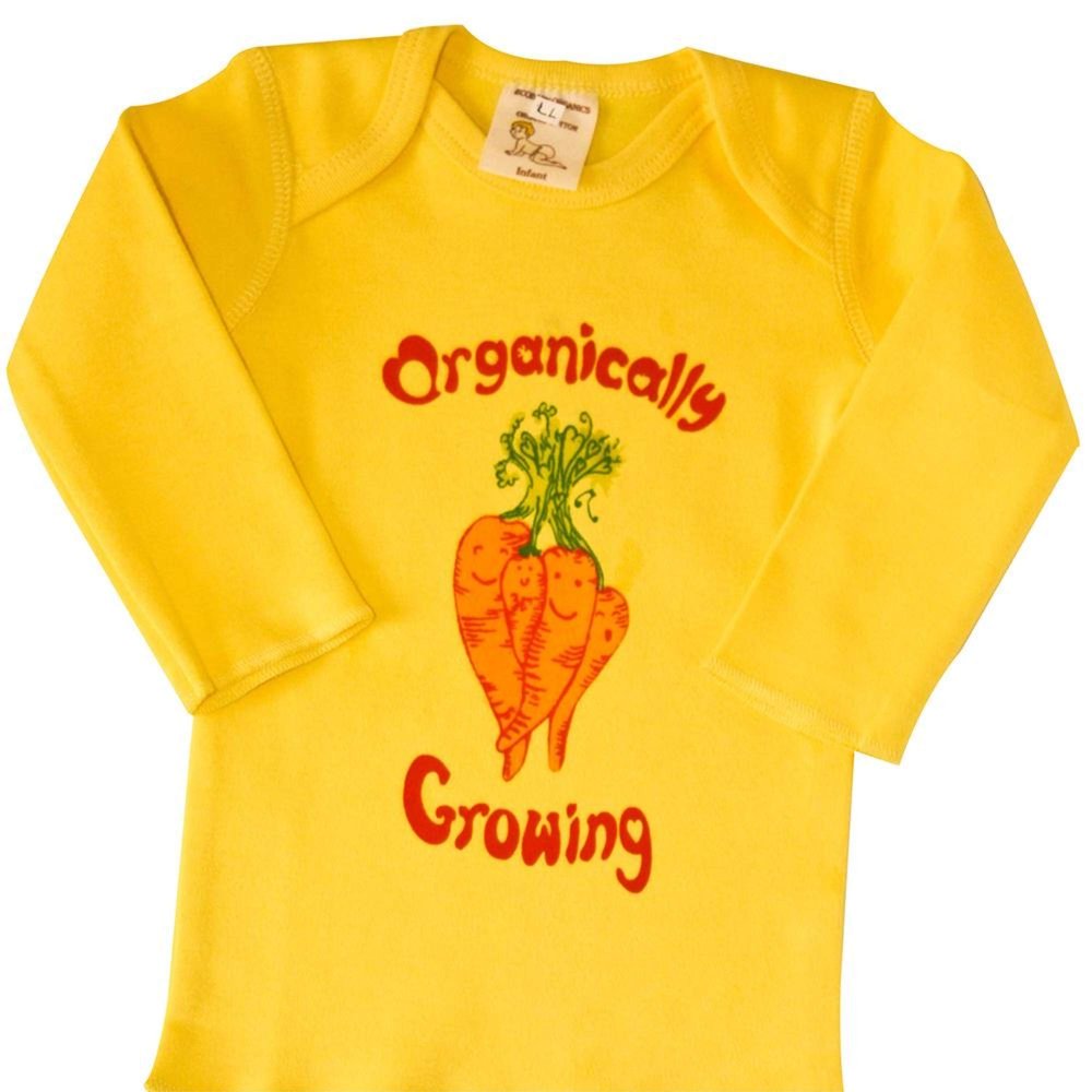 Healthy Body Head To Toe Infant Lap Tees Long Sleeve - Organically Growing Yellow Carrot
