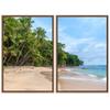 SIGNWIN 2 Piece Framed Canvas Wall Art Coastal Beach Canvas Prints Home Artwork Decoration for Living Room,Bedroom - 24"x36"x2 Panels view 2