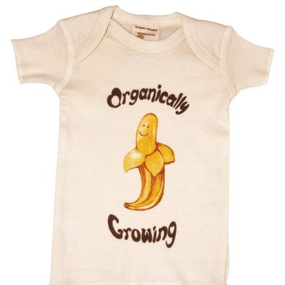 Healthy Body Head To Toe Organic Cotton Infant Lap Tees Short Sleeve - Organically Growing Natural Banana