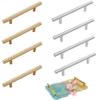 Tkocisa 8 Pieces Silicone Resin Tray Handles, Stainless Steel Resin Tray Molds Handles for Silicone Serving Tray Mold Cabinet Kitchen Drawer(Gold & Silver) view 1