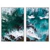 SIGNWIN 2 Piece Framed Canvas Wall Art Coastal Scenery Canvas Prints Home Artwork Decoration for Living Room,Bedroom - 24"x36"x2 Panels view 2