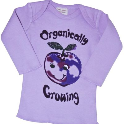 Healthy Body Head To Toe Infant Lap Tees Long Sleeve - Organically Growing Purple Plum