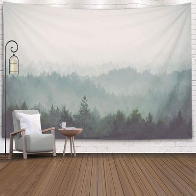 EMMTEEY Tapestry Wall Hanging, Tapestries Dcor Living Room Bedroom for Home Inhouse by Printed 92.5X70.9 Inches for Panoramic View Misty Far Horizon Vintage Film Effect