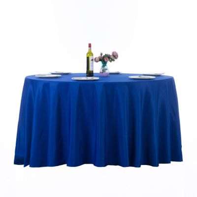 Ascoza 2pack 120 Inch Royal Blue Round Tablecloth in Washable Polyester Fabric for Wedding/Banquet/Restaurant/Parties