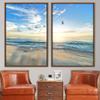 SIGNWIN 2 Piece Framed Canvas Wall Art Coastal Beach Canvas Prints Home Artwork Decoration for Living Room,Bedroom - 24"x36"x2 Panels view 1