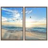 SIGNWIN 2 Piece Framed Canvas Wall Art Coastal Beach Canvas Prints Home Artwork Decoration for Living Room,Bedroom - 24"x36"x2 Panels view 2