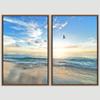 SIGNWIN 2 Piece Framed Canvas Wall Art Coastal Beach Canvas Prints Home Artwork Decoration for Living Room,Bedroom - 24"x36"x2 Panels view 3