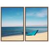 SIGNWIN 2 Piece Framed Canvas Wall Art Coastal Beach Canvas Prints Home Artwork Decoration for Living Room,Bedroom - 24"x36"x2 Panels view 2