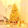 GOFLAME 6 FT Christmas Tree, 1036 Branch Tips, Artificial Tinsel Christmas Tree with Metal Stand, Artificial Hinged Christmas Tree for Indoor and Outdoor Holiday Decoration, Champagne Gold view 2