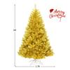 GOFLAME 6 FT Christmas Tree, 1036 Branch Tips, Artificial Tinsel Christmas Tree with Metal Stand, Artificial Hinged Christmas Tree for Indoor and Outdoor Holiday Decoration, Champagne Gold view 3