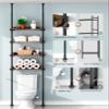 ALLZONE Bathroom Organizer, Over The Toilet Storage, 4-Tier Adjustable Wood Shelves for Small Rooms, Saver Space Rack, 92 to 116 Inch Tall, Narrow Cabinet, Rustic Brown view 3