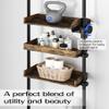ALLZONE Bathroom Organizer, Over The Toilet Storage, 4-Tier Adjustable Wood Shelves for Small Rooms, Saver Space Rack, 92 to 116 Inch Tall, Narrow Cabinet, Rustic Brown view 4