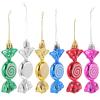 12PCS Christmas Candy Hanging Ornament Candy Cane Christmas Tree Decoration Peppermint Lollipop Decor Glitter Ornament for Tree Home Party Favor view 1