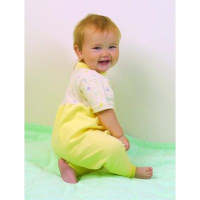 Healthy Body Head To Toe Organic Cotton Zip Crotch Easy Change Jumpsuits - Yellow 6-12m