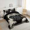 Dog Comforter Set Cute Cartoon Pug Dog Decor Down Comforter, for Boys Girls Kids 3D Lovely Animal Puppy Printed Bedding Comforters Black Dog Pattern Home Bedroom Decor Soft Quilt Bedspread, Twin view 4