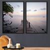 SIGNWIN 2 Piece Framed Canvas Wall Art Coastal Beach Canvas Prints Home Artwork Decoration for Living Room,Bedroom - 24"x36"x2 Panels view 1