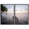SIGNWIN 2 Piece Framed Canvas Wall Art Coastal Beach Canvas Prints Home Artwork Decoration for Living Room,Bedroom - 24"x36"x2 Panels view 2