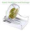 Sprouting Jar Kit-2 Wide Mouth Quart Mason Jars with 316 Stainless Steel Screen Sprout Lids, Drip Tray, Stand | Seed Sprouter Set for Growing Broccoli, Alfalfa, Mung Bean view 2