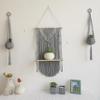 BLUETTEK 3Pcs Macrame Wall Hanging Floating Shelf Set, Handmade Wooden Woven Cotton Cord Hanging Shelf Organizer Hanger view 2