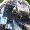 3.4" 220g Translucent Blue Green Phantoms Fluorite Cubics on Golden Smoky Quartz Base Rare Natural Sparkling Collectible Gemstone Crystal Mineral Rough Cubes Cluster Specimen - Hunan, China view 1