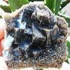 3.4" 220g Translucent Blue Green Phantoms Fluorite Cubics on Golden Smoky Quartz Base Rare Natural Sparkling Collectible Gemstone Crystal Mineral Rough Cubes Cluster Specimen - Hunan, China view 2