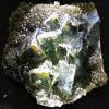 3.4" 220g Translucent Blue Green Phantoms Fluorite Cubics on Golden Smoky Quartz Base Rare Natural Sparkling Collectible Gemstone Crystal Mineral Rough Cubes Cluster Specimen - Hunan, China view 3