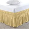 Amuze Bedding Easy Fit Elastic Wrap Around Ruffled BedSkirt Recron 900 Thread Count(Gold, Twin XL, Drop Length 15 Inches) view 1