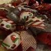 Whimsical Christmas wreath, elf ribbon, glitter, large glitter snowflake, tons of ribbon and embellishments view 4