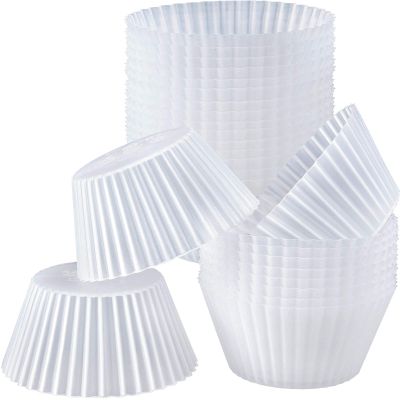 Patelai 20 Pieces Wax Melt Warmer Liners Reusable Silicone Leakproof Wax Liner Candle Tray Liner for Christmas, Candle Warmer(White)