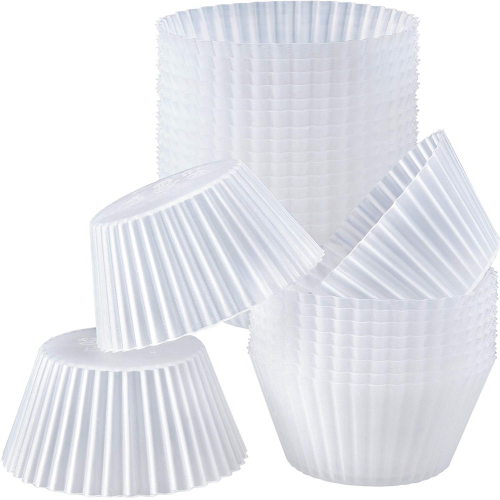 Patelai 20 Pieces Wax Melt Warmer Liners Reusable Silicone Leakproof Wax Liner Candle Tray Liner for Christmas, Candle Warmer(White)