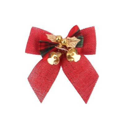 DUO ER 2pcs Cloth Red Christmas Bows Christmas Tree Bows Ornament for Xmas Tree Gifts Wrapping Ties New Year Party Home Decorations (Christmas Bow Size : 8cm, Color : 8)