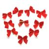 DUO ER 12pcs Christmas Bow Red Velvet Xmas Ornament Christmas Tree Decoration Holiday Party Home Bowknots Xmas Wreaths Presents Wrapping Craft view 3