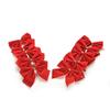 DUO ER 12pcs Christmas Bow Red Velvet Xmas Ornament Christmas Tree Decoration Holiday Party Home Bowknots Xmas Wreaths Presents Wrapping Craft view 4