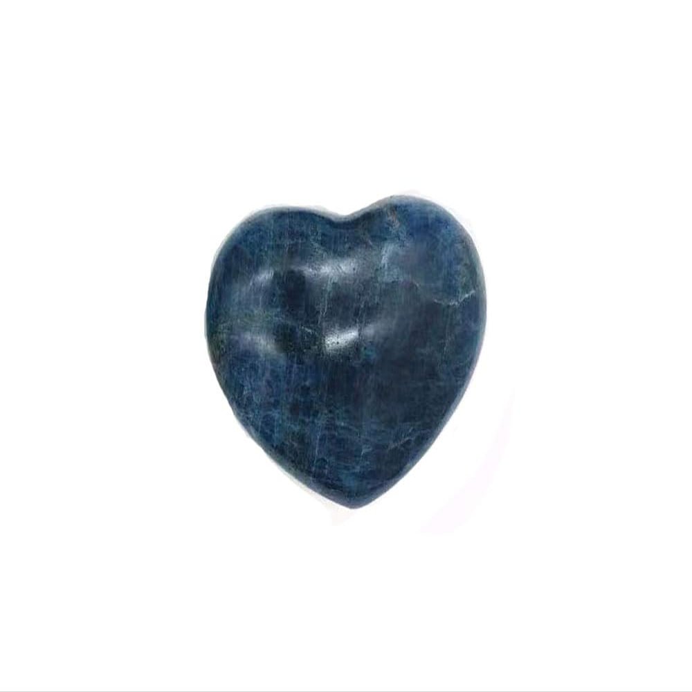 Natural Blue Apatite Carved Palm Stone Worry Stones Polished Heart Love Shaped Sphere Healing Crystal Quartz Gemstone Reiki Chakra Balancing Decoration 150-200Grams(Blue Apatite Heart Love)