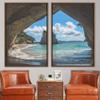 SIGNWIN 2 Piece Framed Canvas Wall Art Coastal Beach Canvas Prints Home Artwork Decoration for Living Room,Bedroom - 24"x36"x2 Panels view 1