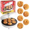 Mini Emojis Waffle Maker for Valentine's Day Breakfast- Make 7 Unique Smiley Face Waffles Pancakes for Kids- Electric Non-Stick Iron Feat Kiss Face Heart Eyes & Smile w Recipe Guide- Licensed by Emoji view 1