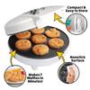 Mini Emojis Waffle Maker for Valentine's Day Breakfast- Make 7 Unique Smiley Face Waffles Pancakes for Kids- Electric Non-Stick Iron Feat Kiss Face Heart Eyes & Smile w Recipe Guide- Licensed by Emoji view 2