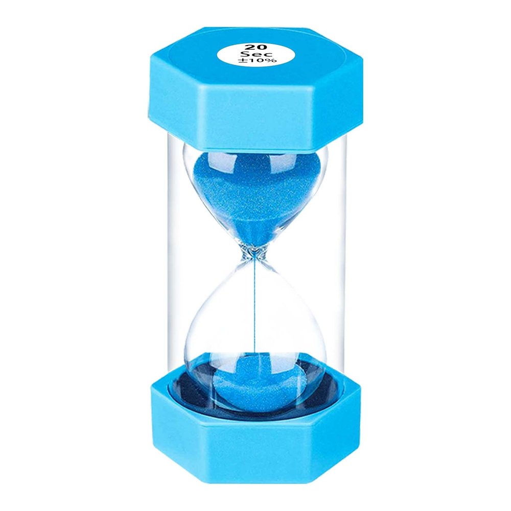 20 Second Sand Timer Hourglass, SuLiao Unbreakable Blue Sandglass 20 Sec, Small Sand Clock 20 Second, Plastic Hour Glass Timer for Kids, Games, Classroom, Kitchen, Decor
