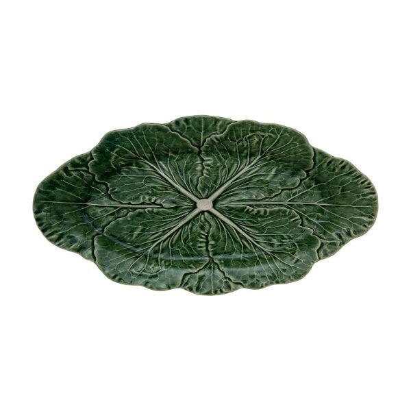 Bordallo Pinheiro Cabbage Oval Platter 15" Green, Set of 2