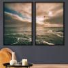SIGNWIN 2 Piece Framed Canvas Wall Art Coastal Beach Canvas Prints Home Artwork Decoration for Living Room,Bedroom - 24"x36"x2 Panels view 1
