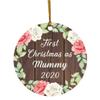 Designsify Christmas Tree Decoration, First Christmas As Mummy 2020, Circle Ornament A, Gifts for Birthday Anniversary Valentines Mom Mothers Fathers Day Party, to Men Women Him Her Friend Mom view 1