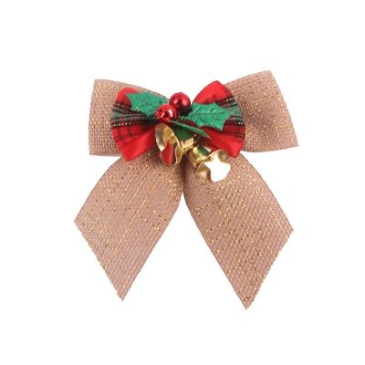 DUO ER 2pcs Cloth Red Christmas Bows Christmas Tree Bows Ornament for Xmas Tree Gifts Wrapping Ties New Year Party Home Decorations (Christmas Bow Size : 8cm, Color : 10)