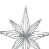 13.75" LED Lighted B/O Silver Glittered Geometric Star Christmas Tree Topper - Warm White Lights view 3