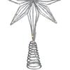 13.75" LED Lighted B/O Silver Glittered Geometric Star Christmas Tree Topper - Warm White Lights view 4