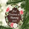 Designsify Christmas Tree Decoration, First Christmas As Mummy 2023, Circle Ornament A, Gifts for Birthday Anniversary Valentines Mom Mothers Fathers Day Party, to Men Women Him Her Friend Mom view 2