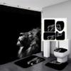 4 PCS Wild Animal Shower Curtain Sets with Non-Slip Rugs and Toilet Lid Cover Lion Dark Grey Majestic Forest King Bath Decor Shower Curtains 72"x 72" with 12 Hooks Durable Waterproof for Bathroom view 1